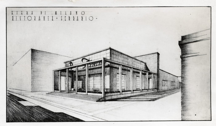 Disegno Prospettico Del Progetto Architettonico Del Ristorante Ferrario Della Fiera Di Milano Archivio Fondazione Fiera Milano